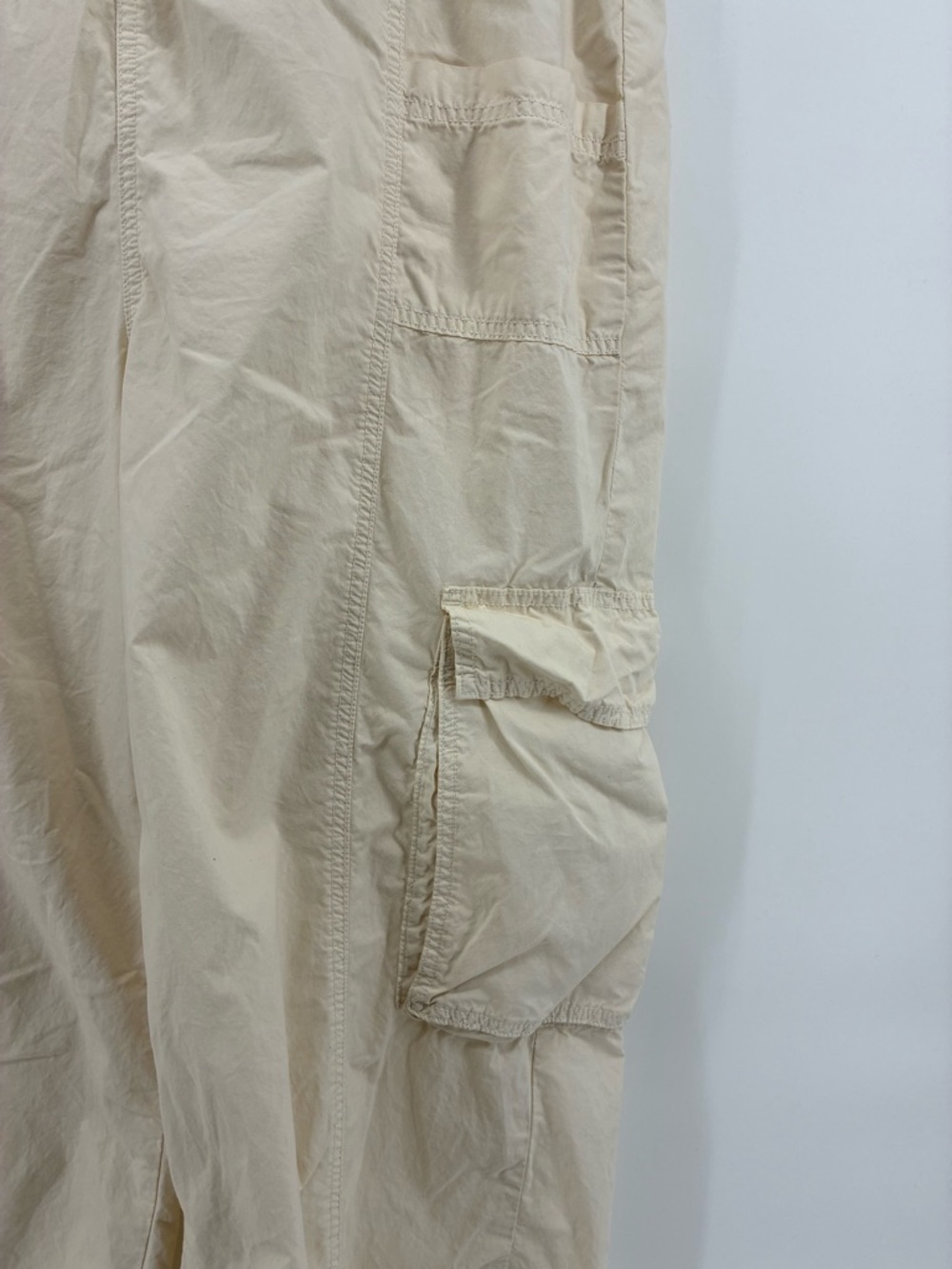 aerie Cream Wide-Leg Cargo Pants with Drawstring Waist - Picture 7 of 16